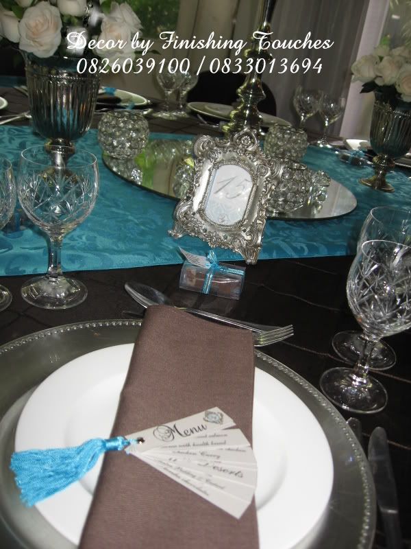 Menujpg Turquoise Brown wedding decor turquoise and brown wedding
