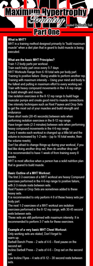 MHT Bodybuilding Training Program Part One