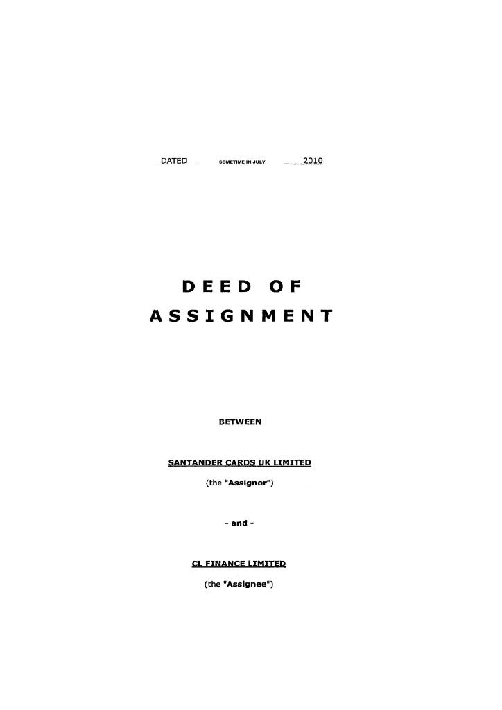 Legal effect of deed of assignment