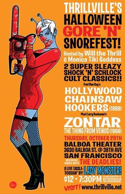 Thrillville's Halloween Gore 'n' Snorefest poster, October 29, 2009