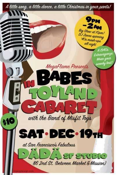 Babes in Toyland Cabaret postcard, December 19, 2009