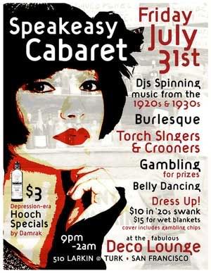 Speakeasy Cabaret at Deco Lounge, July 31, 2009