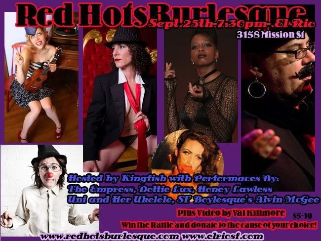 Red Hots Burlesque promo postcard, September 25, 2009