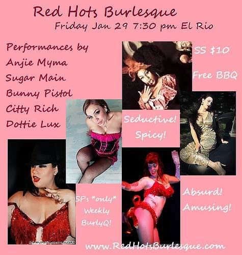 Red Hots Burlesque flier, January 29, 2010
