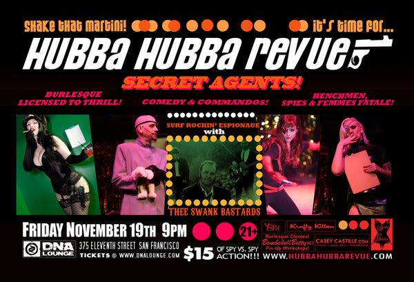 Hubba Hubba Revue flier back, November 19, 2010