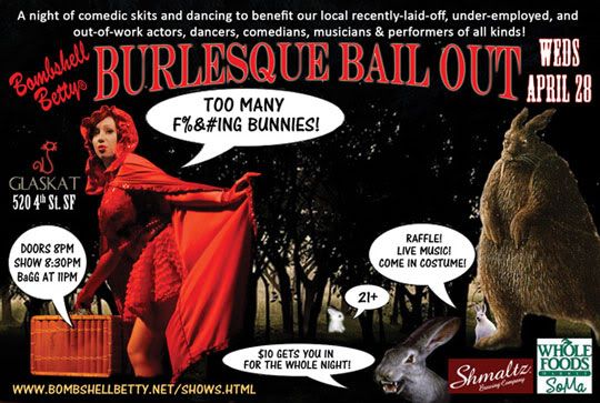 Bombshell Betty's Burly-Q Bail Out flier