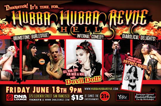 Hubba Hubba Revue flier back, June 19, 2010