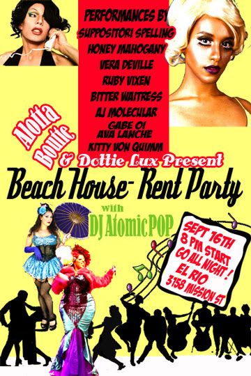 Beach House Rent Party flier