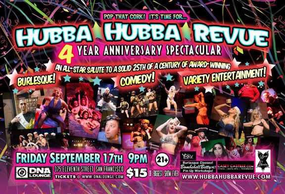 Hubba Hubba Revue flier back, September 17, 2010