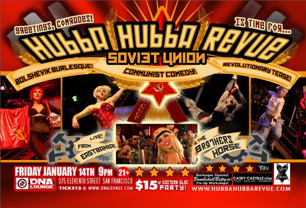 Hubba Hubba Revue flier back, January 14, 2011