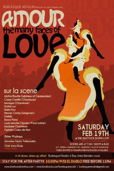 Amour: the Many Faces of Love flier, February 19, 2011