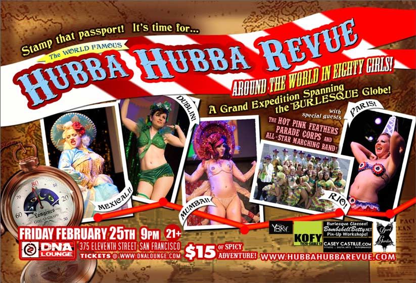 Hubba Hubba Revue flier back, February 25, 2011