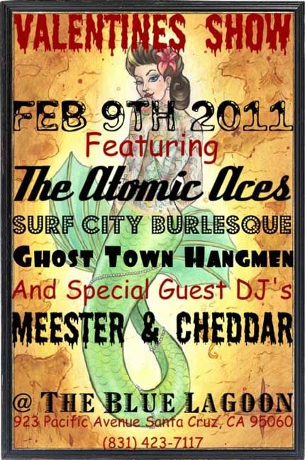 The Atomic Aces Valentines Show flier, February 9, 2011