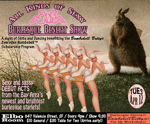 Bombshell Betty's show flier, April 13, 2011
