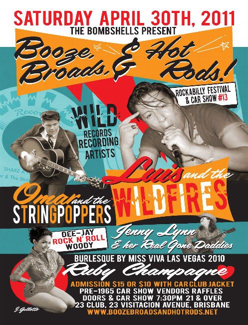 Booze, Broads, and Hot Rods #13 flier, April 30, 2011