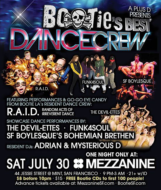 Bootie's Best Dance Crew flier, July 30, 2011
