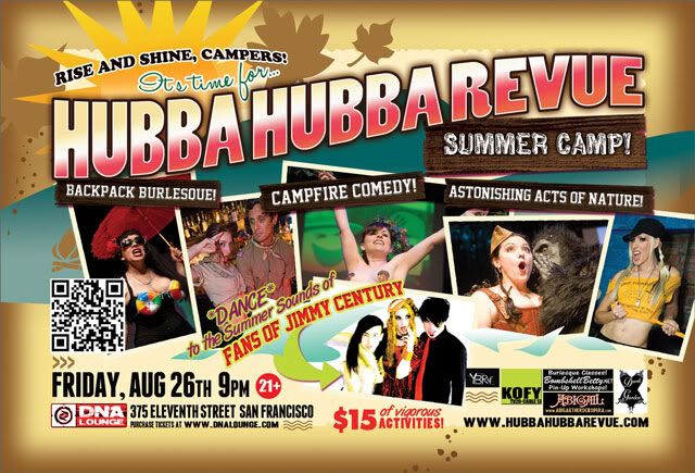 Hubba Hubba Revue flier back, August 26, 2011