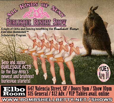 Bombshell Betty Spring Show flier, April 10, 2012