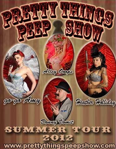 Pretty Things Peepshow flier, June 17, 2012, Show at Moe's Tavern in Santa Cruz, CA.