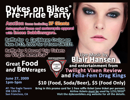 Dykes on Bikes Pre-Pride Party, June 27, 2009
