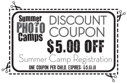 Discount Coupon for 2011 Summer Photo Camps