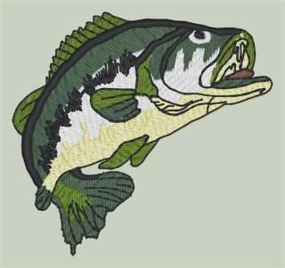 Morango Designs Animals Embroidery Design: Largemouth Bass 4.30