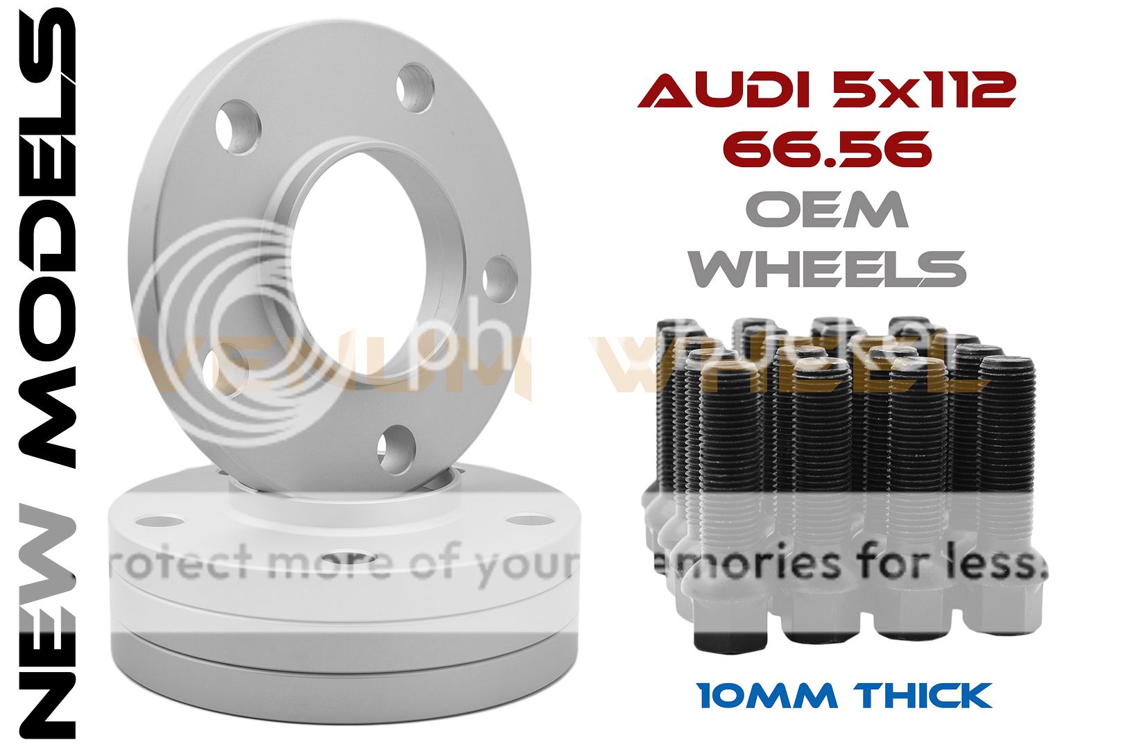 Complete Set Of 10mm Gray Audi Hub Centric Wheel Spacers