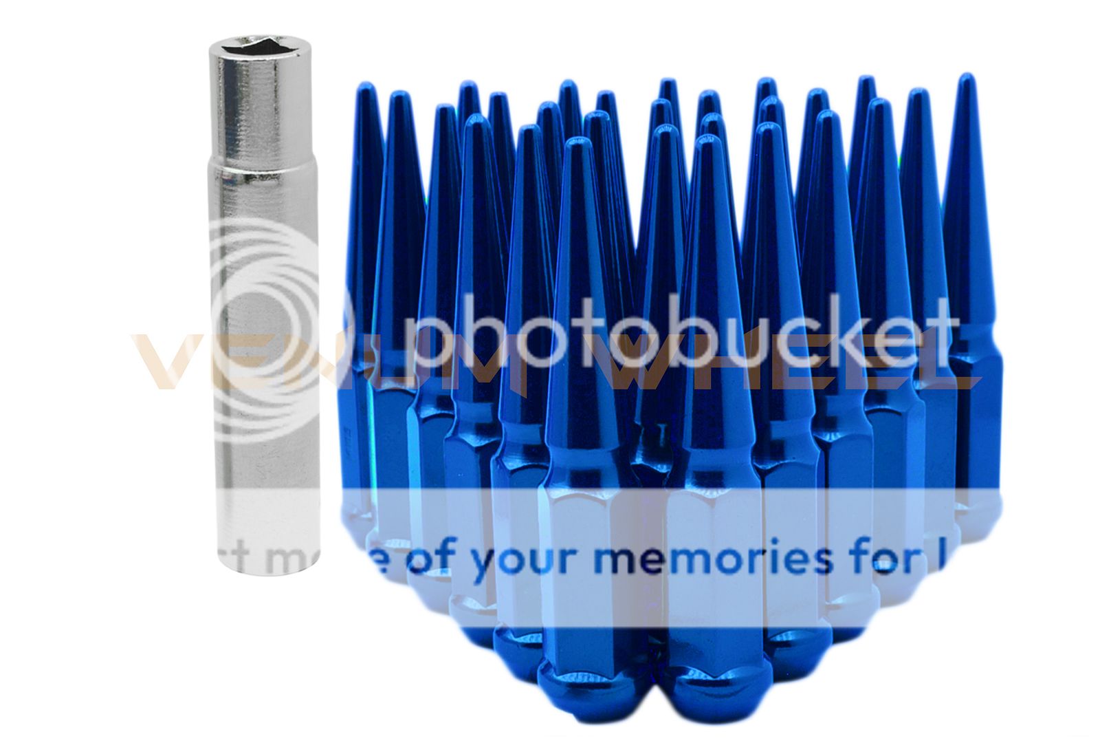 24 Blue Spike Lug Nut Kit Fits 19992017 Silverado 1500 Ford F150 GMC