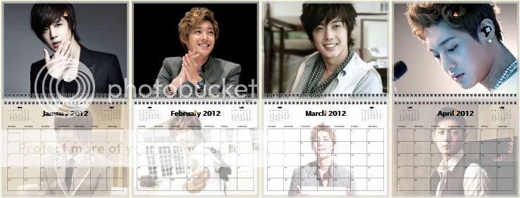   KIM HYUN JOONG 金贤重 Korean Band Wall Calendar Year 2012  